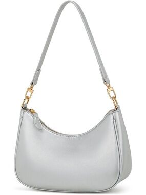 〽️ Women's Silver Cute Hobo Clutch Purses Zipper Tote Shoulder Handbags
